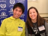Yuki Kawauchi of Japan was the 2018 winner, Krista Duchene of Canada was third overall and top master among the women. Both might be hoping for wicked weather again in 2019, as they both thrive in bad conditions. (Photo by Karen Mitchell).